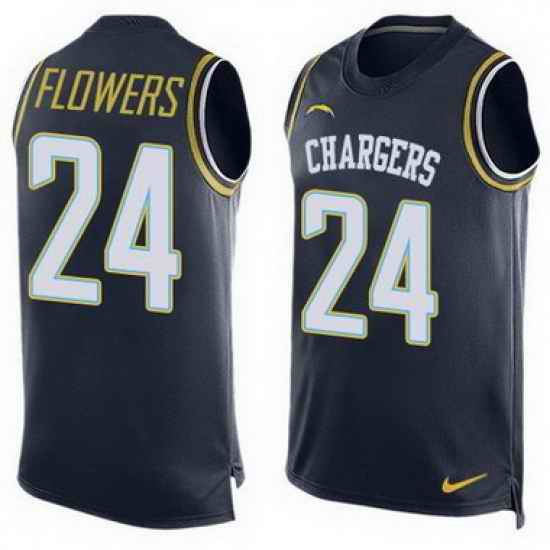 Nike Chargers #24 Brandon Flowers Navy Blue Team Color Mens Stitched NFL Limited Tank Top Jersey